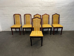Cherry Wood & Yellow Seat Dining Chair - PRICE DROP - 2ndhandwarehouse.com