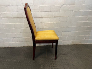 Cherry Wood & Yellow Seat Dining Chair - PRICE DROP - 2ndhandwarehouse.com