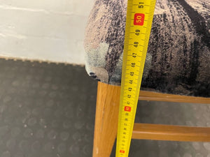 Pine And Black Print Suede Seat Dining Chair - PRICE DROP