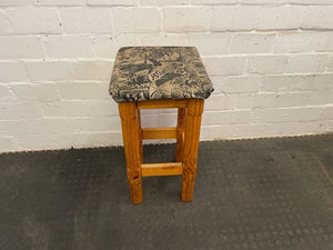 Wooden Bar Stool with Print Seat - PRICE DROP