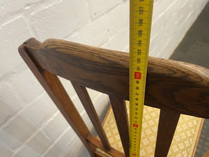 Wooden Dining Chairs with Yellow Material Seats - PRICE DROP