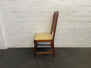 Wooden Dining Chairs with Yellow Material Seats - PRICE DROP