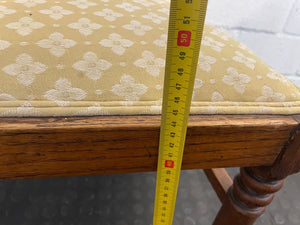 Wooden Dining Chairs with Yellow Material Seats - PRICE DROP