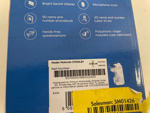 Motorola C1002LB+ Duo Cordless Phone Black