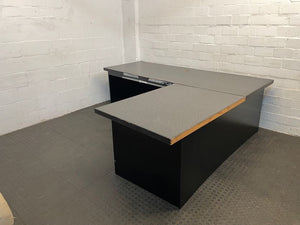 Black RHS L Shaped desk (Needs TLC)