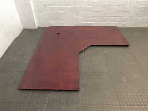 Cherry MDF Wood Desk Top (1.8m x 0.8m x 1.74m x 0.8m )-(One corner was reattached)