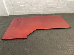 Cherry MDF Wood L-Shaped Desk Top (1.8m x 0.8m x 1.46m)-(Corner Reattached) - PRICE DROP
