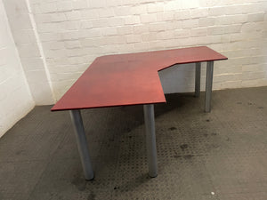 Cherry MDF Wood L-Shaped Desk (1.8m x 0.8m) - PRICE DROP