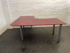 Cherry MDF Wood L-Shaped Desk (1.8m x 0.8m) - PRICE DROP