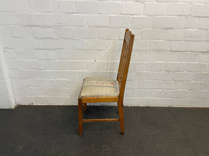Wooden Floral Cushioned Dining Chair (Repaired Seat) - PRICE DROP - 2ndhandwarehouse.com