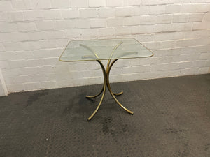 Glass Table Top with Gold Stand