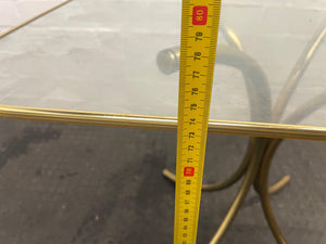 Glass Table Top with Gold Stand