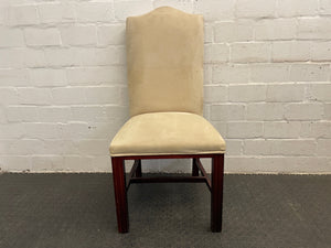 Suede Wooden Orange Material Dining Chair - PRICE DROP