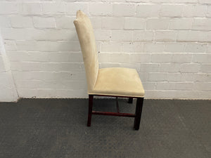 Suede Wooden Orange Material Dining Chair - PRICE DROP