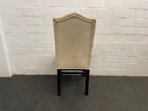 Suede Wooden Orange Material Dining Chair - PRICE DROP