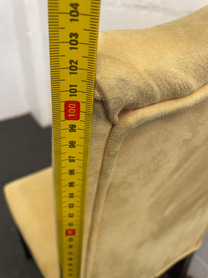 Suede Wooden Orange Material Dining Chair - PRICE DROP