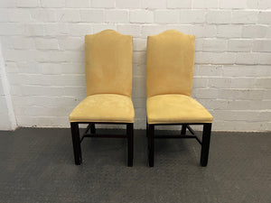 Suede Wooden Orange Material Dining Chair - PRICE DROP