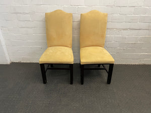 Suede Wooden Orange Material Dining Chair - PRICE DROP