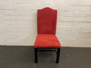 Suede Wooden Orange Material Dining Chair - PRICE DROP