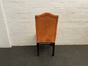 Suede Wooden Orange Material Dining Chair - PRICE DROP