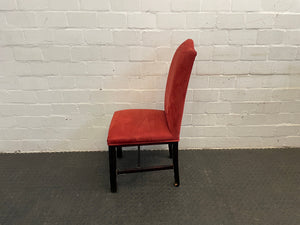 Suede Wooden Orange Material Dining Chair - PRICE DROP