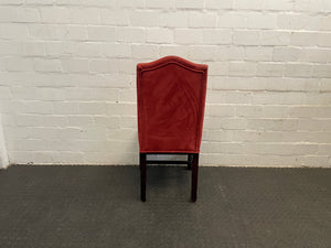 Suede Wooden Orange Material Dining Chair - PRICE DROP