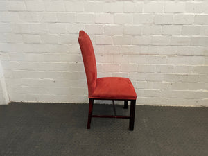 Suede Wooden Orange Material Dining Chair - PRICE DROP