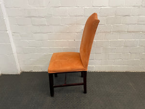 Suede Wooden Orange Material Dining Chair - PRICE DROP