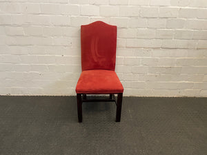 Suede Wooden Orange Material Dining Chair - PRICE DROP