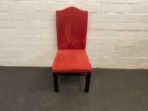Suede Wooden Orange Material Dining Chair - PRICE DROP