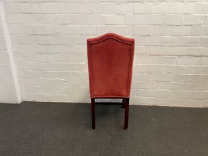 Suede Wooden Orange Material Dining Chair - PRICE DROP