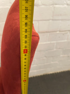 Suede Wooden Orange Material Dining Chair - PRICE DROP