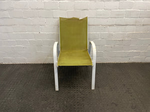 White Steel Frame Patio Chair