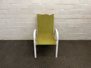 White Steel Frame Patio Chair