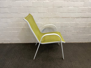 White Steel Frame Patio Chair
