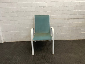 White Steel Frame Patio Chair