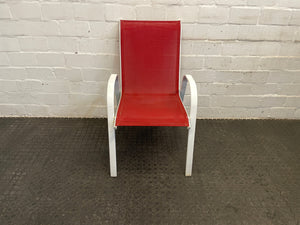 White Steel Frame Patio Chair