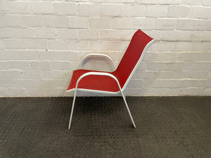 White Steel Frame Patio Chair