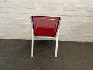 White Steel Frame Patio Chair