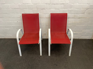 White Steel Frame Patio Chair