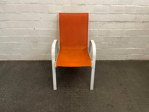 White Steel Frame Patio Chair