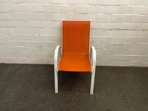 White Steel Frame Patio Chair