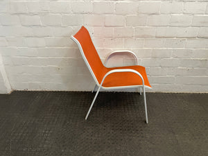 White Steel Frame Patio Chair