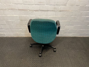 Turquoise Mid-Back Office Chair (Rips In Fabric) - REDUCED