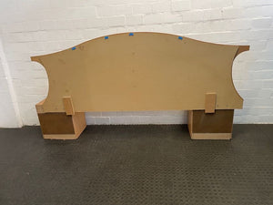 Light Wood Double Bed Headboard With Bedside Cabinets