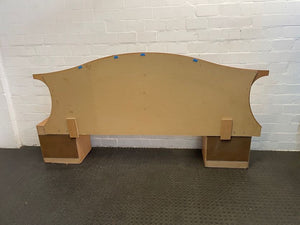 Light Wood Double Bed Headboard With Bedside Cabinets