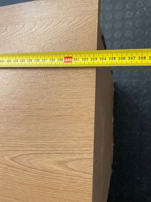 Light Wood Double Bed Headboard With Bedside Cabinets