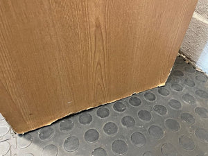 Light Wood Double Bed Headboard With Bedside Cabinets