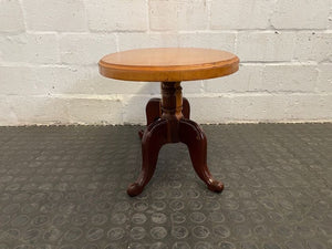 Small Round Yellow Wood Side Table - PRICE DROP