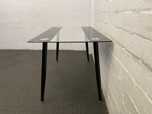 Glass Top Dining Room Table With Black Trim - 2ndhandwarehouse.com